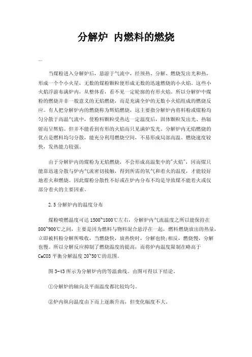 分解炉内燃料的燃烧