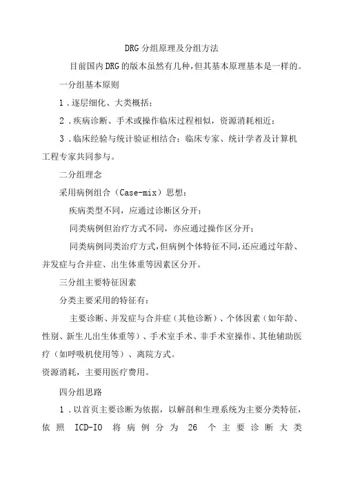 DRG分组原理及分组方法