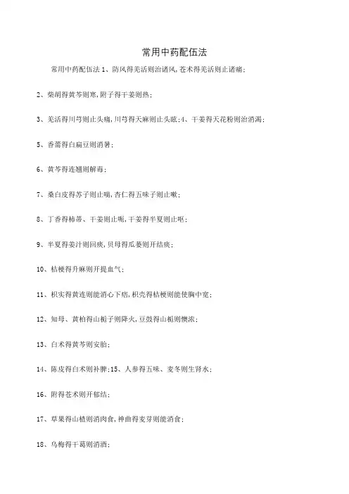常用中药配伍法