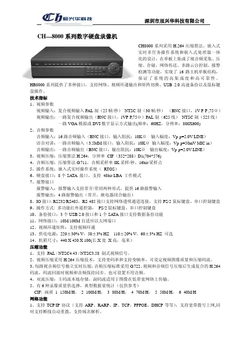 CH—800系列数字硬盘录像机
