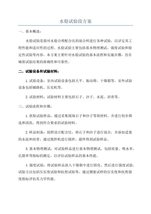 水稳试验段方案