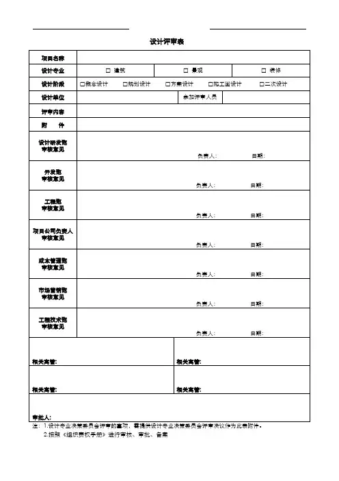 设计评审表