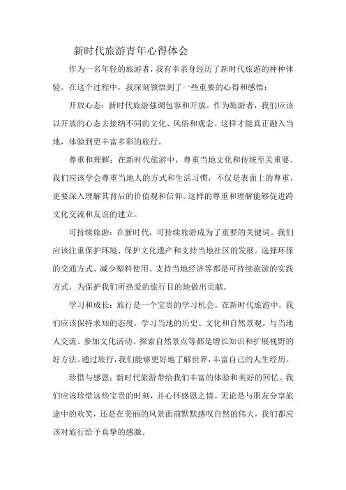 新时代旅游青年心得体会