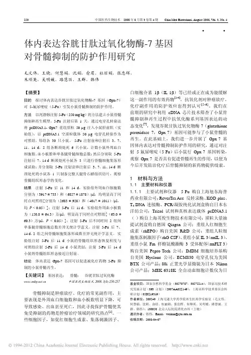 体内表达谷胱甘肽过氧化物酶_7基因对骨髓抑制的防护作用研究