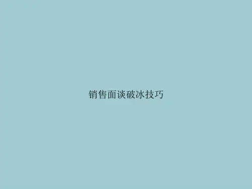 销售面谈破冰技巧(优秀文档PPT)