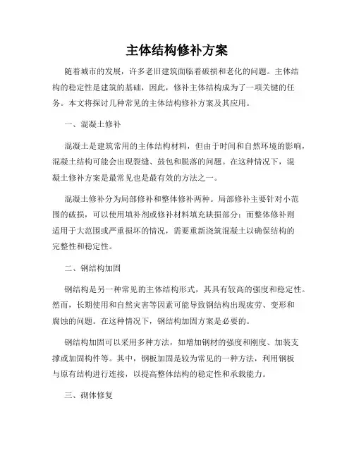 主体结构修补方案