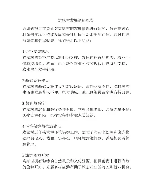 袁家村发展调研报告