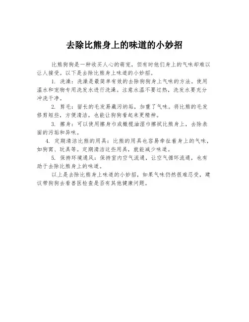 去除比熊身上的味道的小妙招