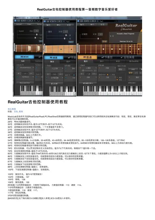RealGuitar吉他控制器使用教程第一音频数字音乐爱好者