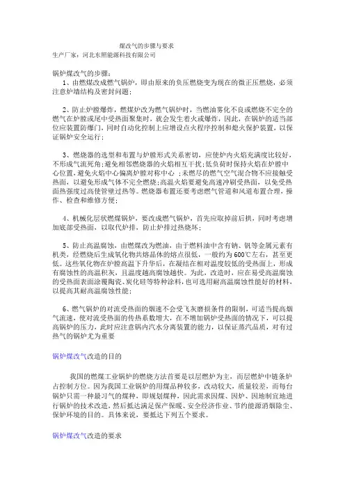 锅炉煤改气的步骤与要求-河北东照