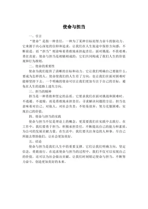 使命与担当
