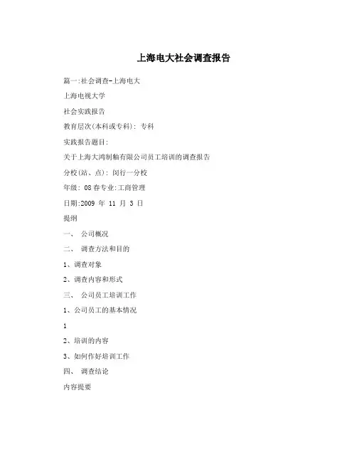 上海电大社会调查报告