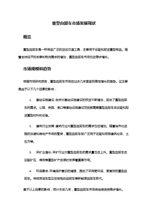 2024年重型自卸车市场发展现状