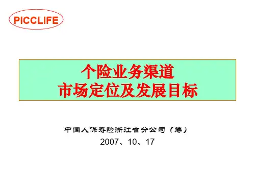 个险业务渠道市场定位及发展目标.ppt