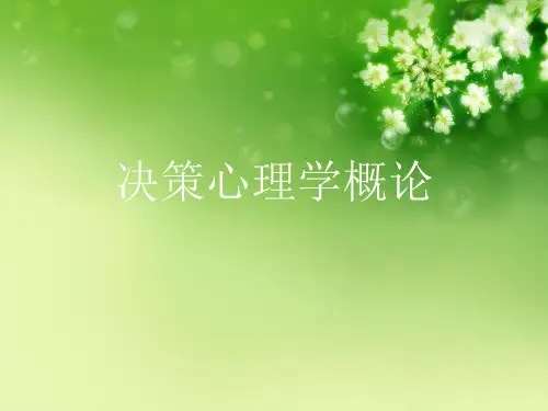 决策心理学概论