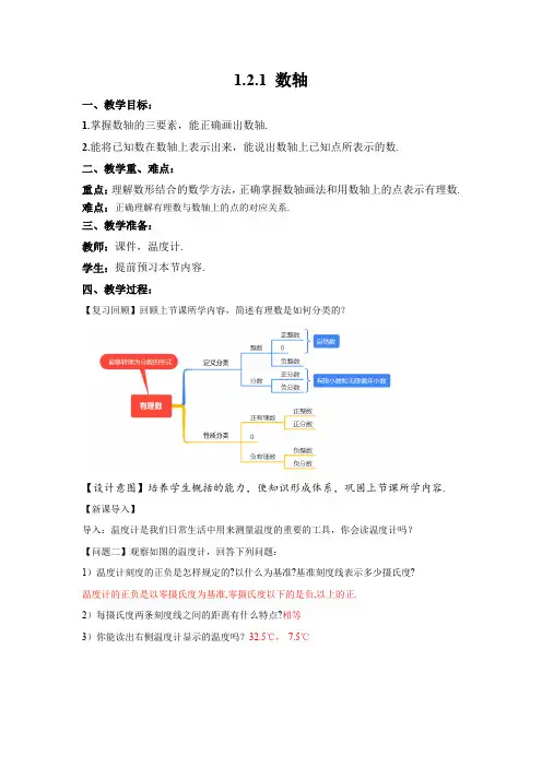 1.2.1数轴(教学设计)七年级数学上册(华东师大版2024)