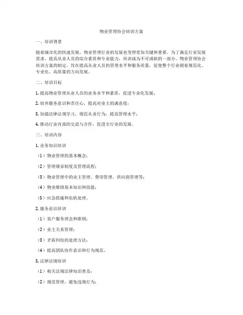 物业管理协会培训方案