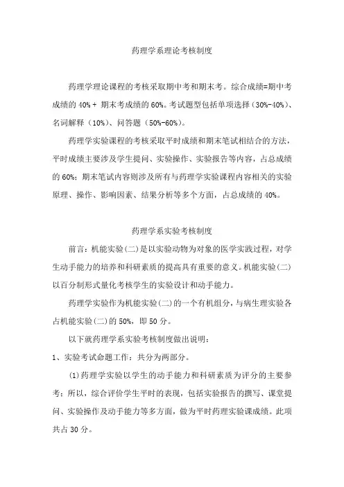 药理学  考核方式