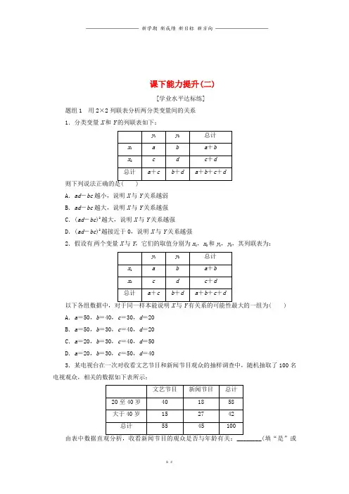 高中数学课下能力提升二新人教A版选修19