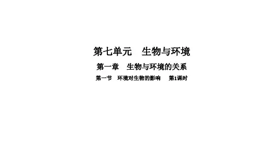 (冀少版)生物八年级下册课件：第七单元 生物与环境第
