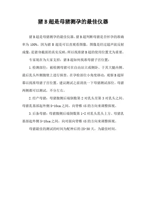 猪B超是母猪测孕佳仪器