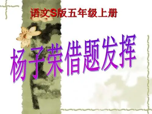 杨子荣借题发挥课件