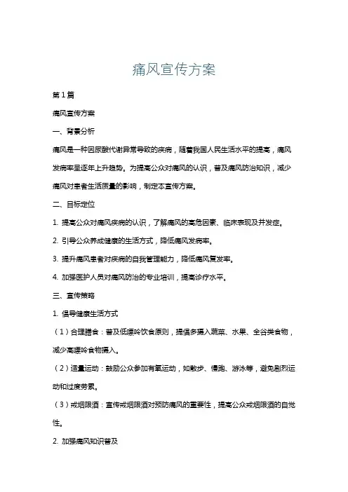 痛风宣传方案