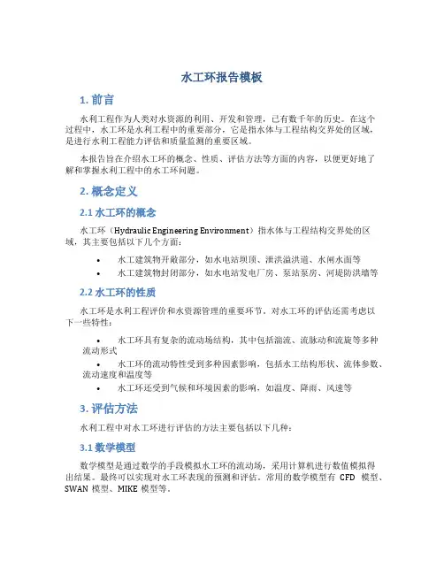 水工环 报告模板