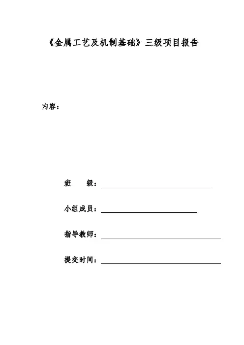 金属工艺三级项目报告.(DOC)