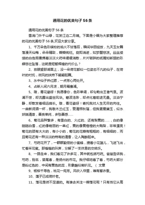 通用花的优美句子56条
