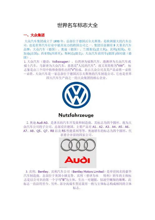 世界名车标志大全
