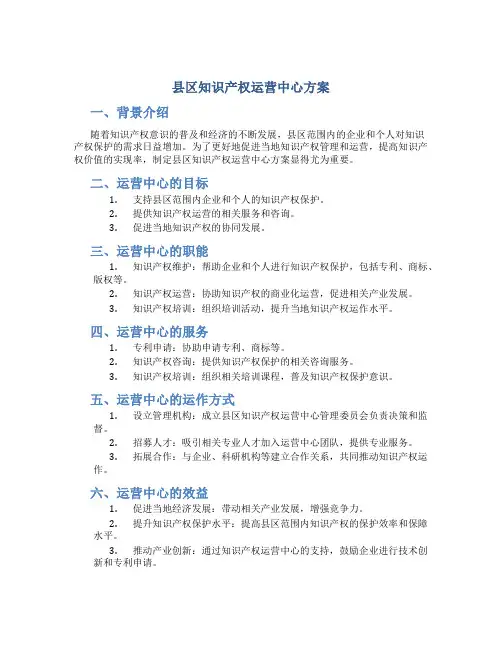 县区知识产权运营中心方案