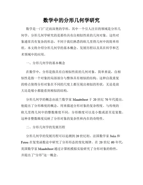 数学中的分形几何学研究