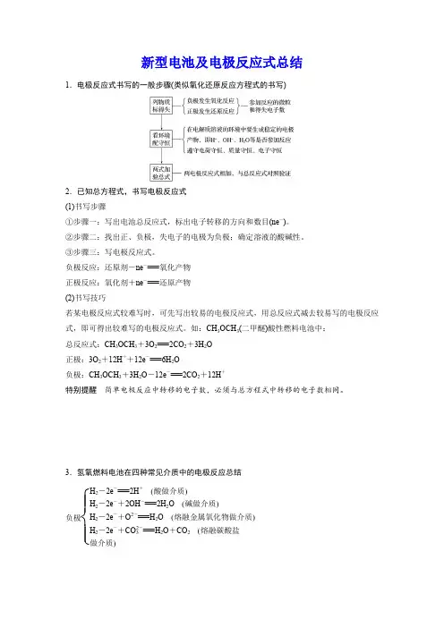 新型电池及电极反应式总结
