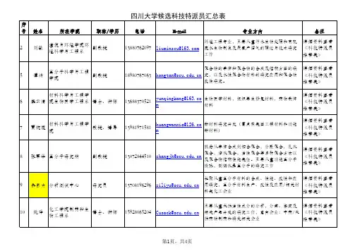 四川大学科技特派员