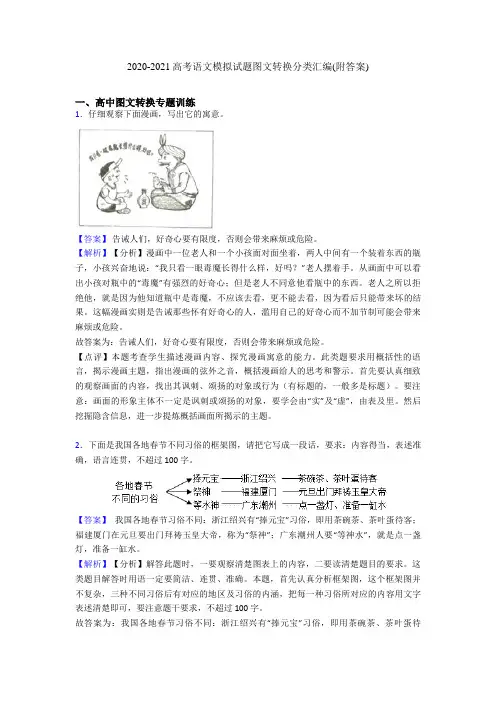 2020-2021高考语文模拟试题图文转换分类汇编(附答案)