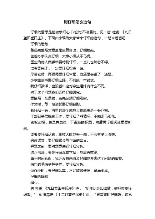 用仔细怎么造句