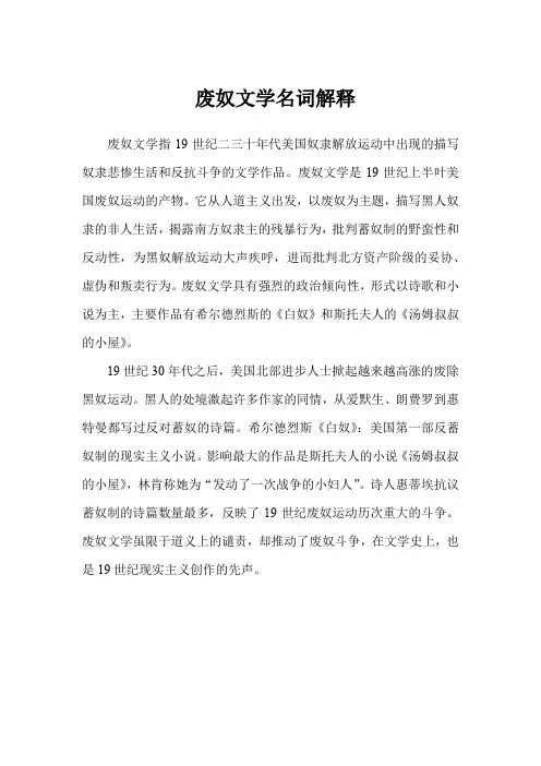 废奴文学名词解释