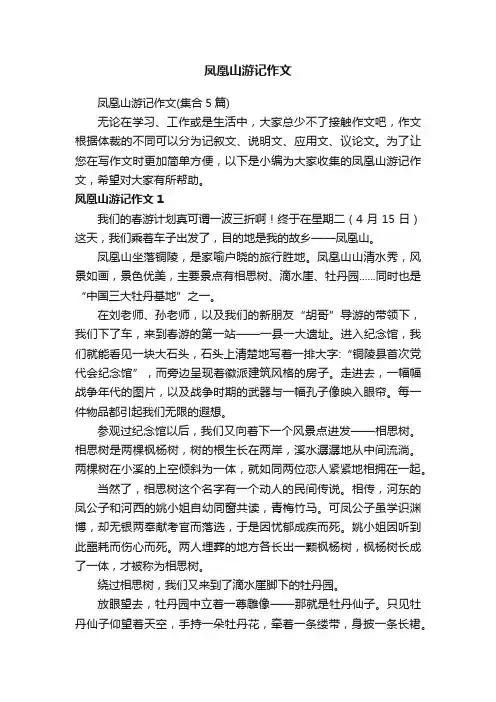 凤凰山游记作文