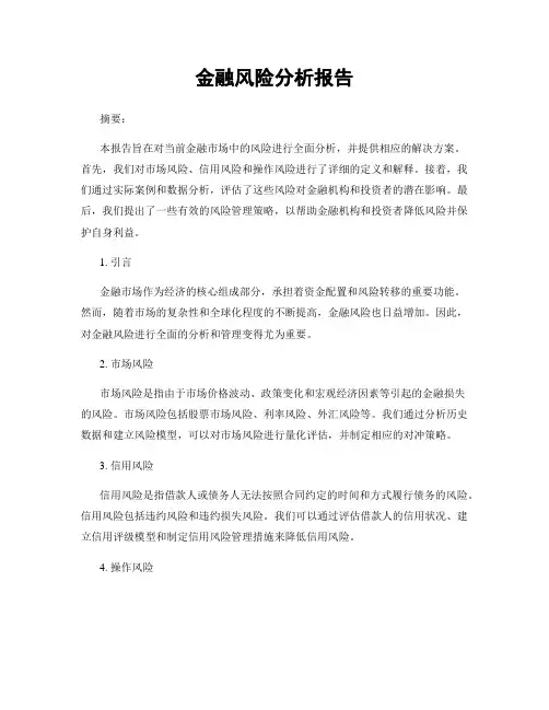 金融风险分析报告