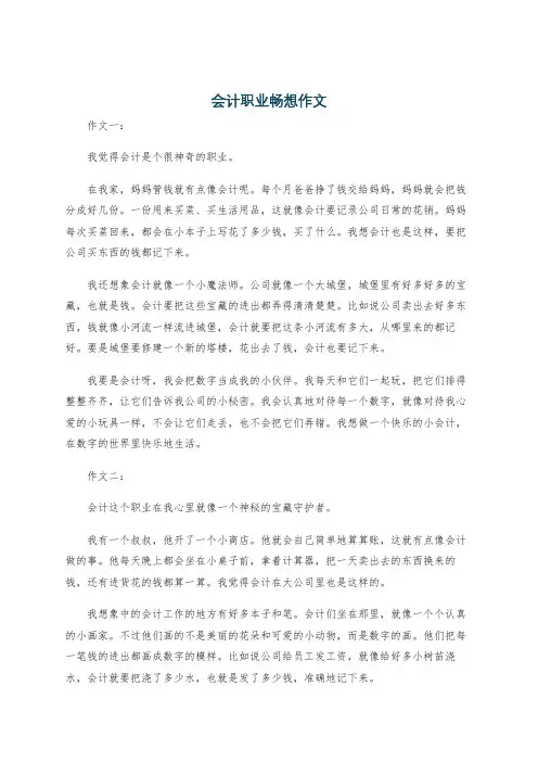 会计职业畅想作文