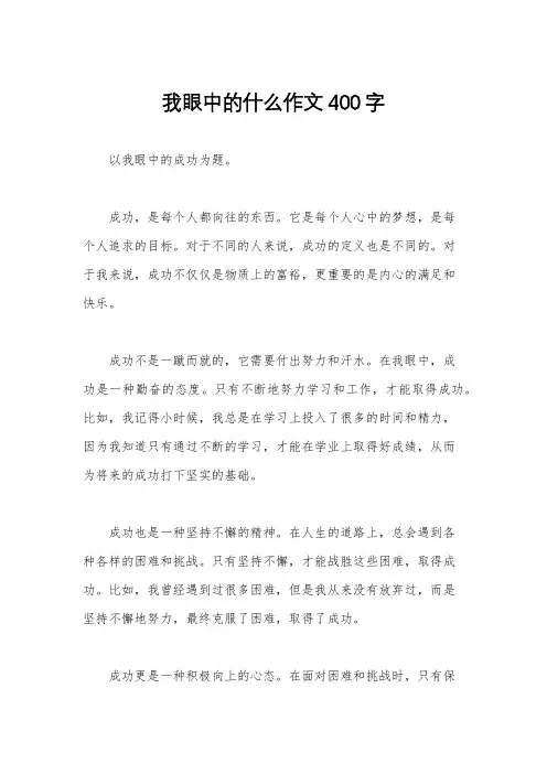 我眼中的什么作文400字
