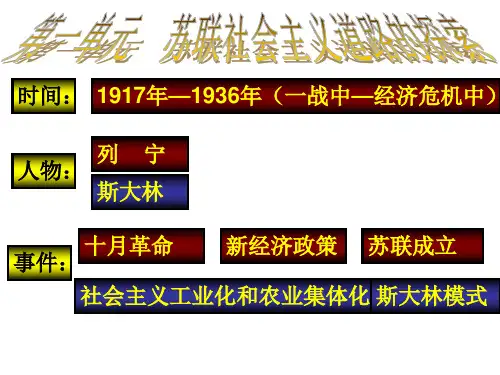人教版九年级下册世界历史全册复习