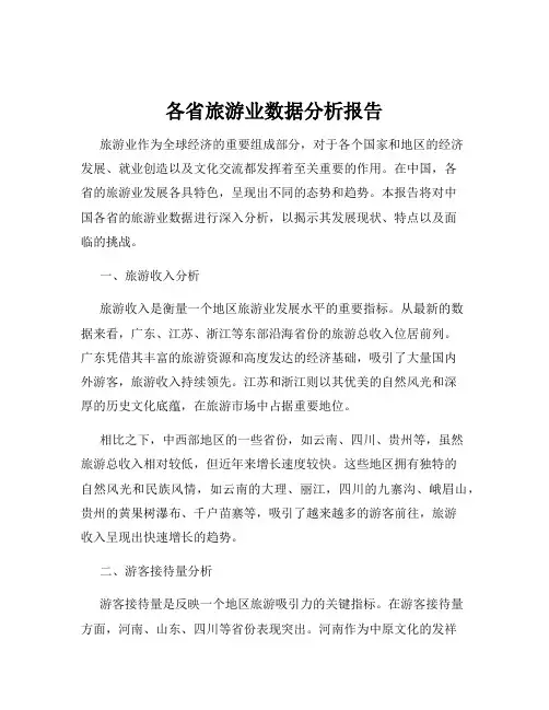 各省旅游业数据分析报告