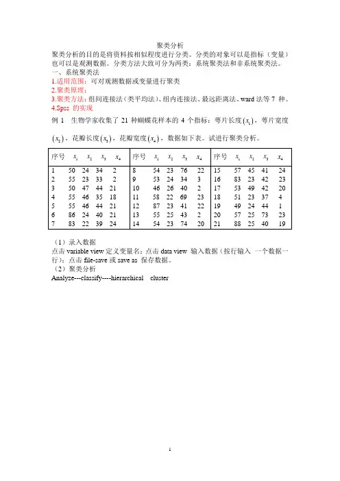 聚类分析  spss