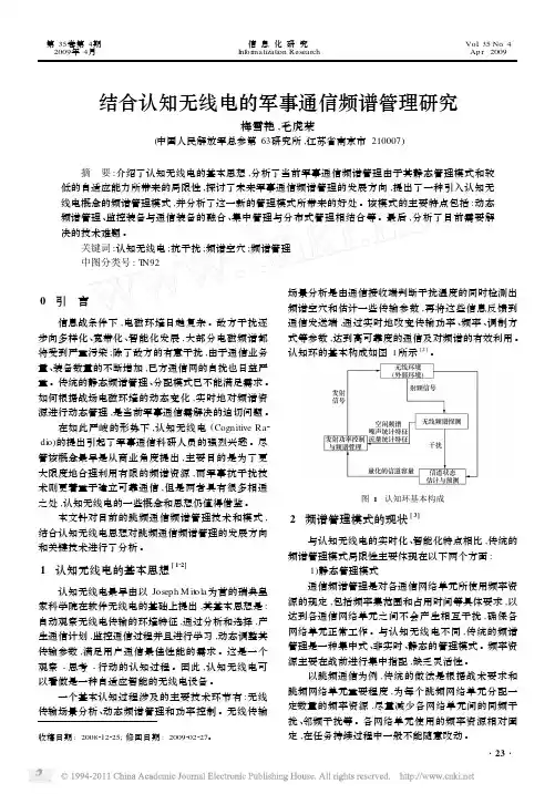 结合认知无线电的军事通信频谱管理研究