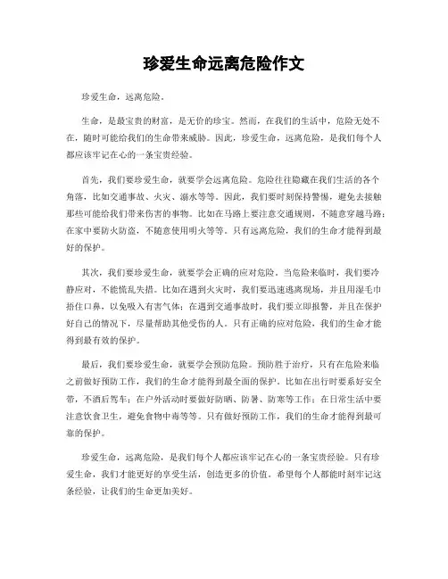 珍爱生命远离危险作文