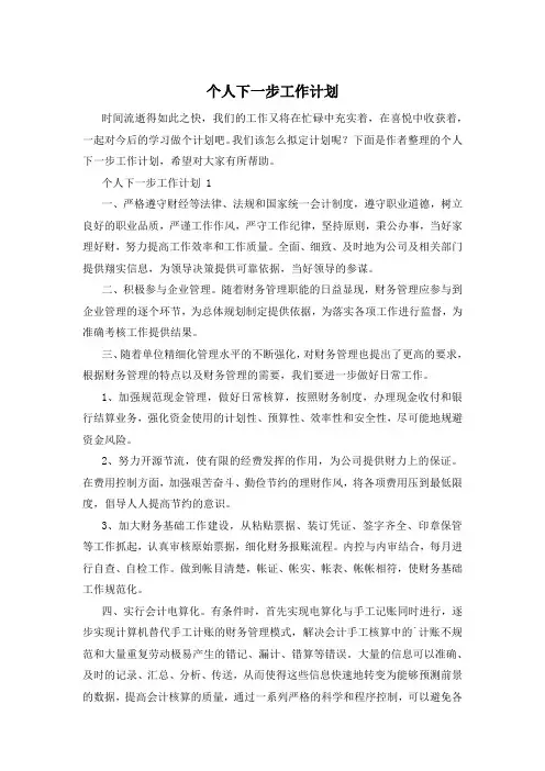 个人下一步工作计划