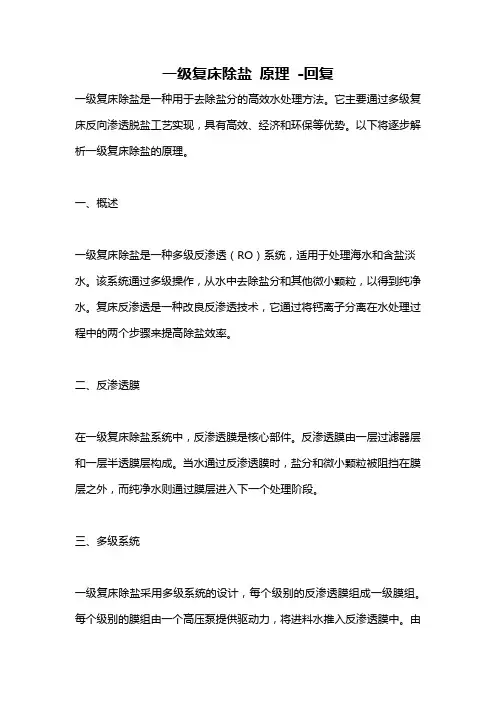 一级复床除盐 原理 -回复
