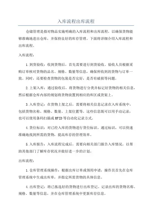 入库流程出库流程